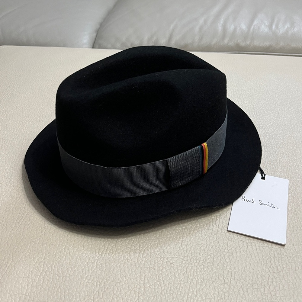 NWT - Paul Smith Men's 100% Wool Felt Trilby Hat - Hand Made in England - Size S